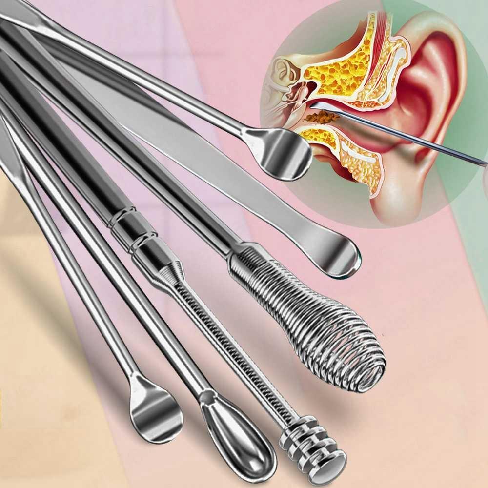 Stainless Steel Ear Wax Remover Ear Cleaner Set Ear Pick Ear Wax Removal Tool