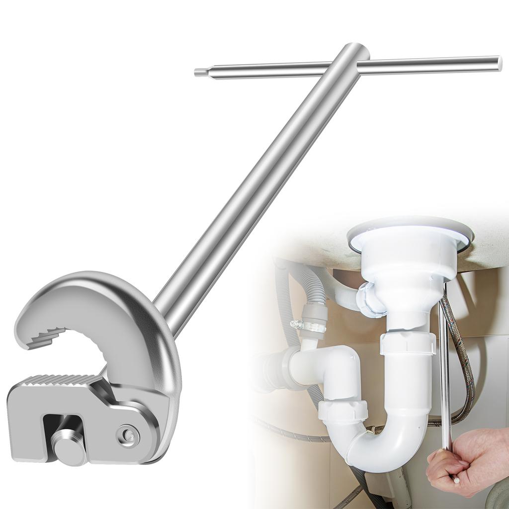 Multifunctional Basin Wrench, Adjustable Sink Faucet Wrench for Plumbing, Water Pipe, Under Sink Repair Tool