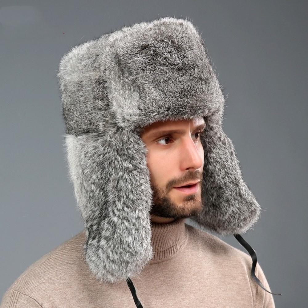 Soft Fur Bomber Hat Winter Warm Winter Russian Fur Hat Fashion Ski Cap