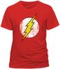 Официальная футболка The Flash Потертый логотип Красная Новая Супергеройская XXL Унисекс Футболка