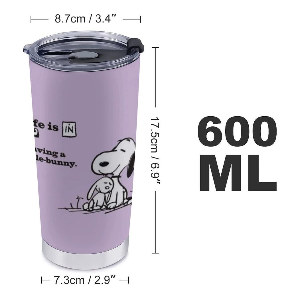 Snoopy Rabbit Tumbler Mug Coffee Cup Convenience Store Cup Cold Insulation Heat Insulation EVISUK Water Bottle Direct Drinking Stainless Steel with