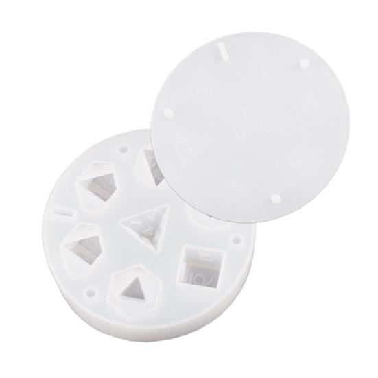 Большие формы из смолы для кубиков DND для изготовления кубиков своими руками, 7 полостей, многогранная силиконовая форма со стереоскопическим дизайном, формы из эпоксидной смолы для настольной настольной игры