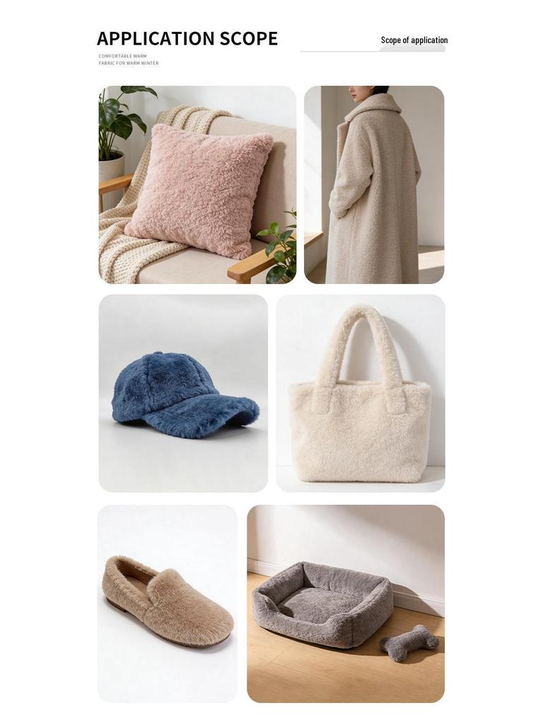 Thickened Flannel Fabric for Clothing, Toys, Home Textiles, Sofas, Shoes, and Hats - Karakul Polyester.