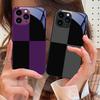 Черно-белая сетка фиолетовый для iPhone 16 Pro Max 15 Pro 14 13 12 Mini 11 XS Max XR 7 8 Plus SE 2022 чехол для телефона из закаленного стекла