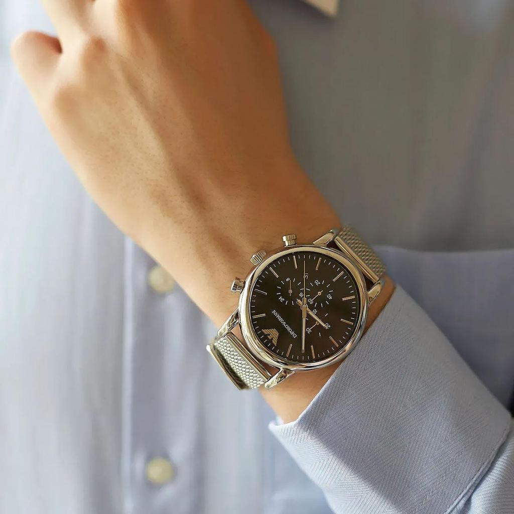 Emporio Armani AR1808 46 Mm Classic Chronograph Black Dial Men's Watch