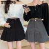 Fashion Pleated Skirt Women Y2k Harajuku White Pencil Skirt Uniforms Safety Pants Summer Solid Color Casual Mini Kawaii Skirt