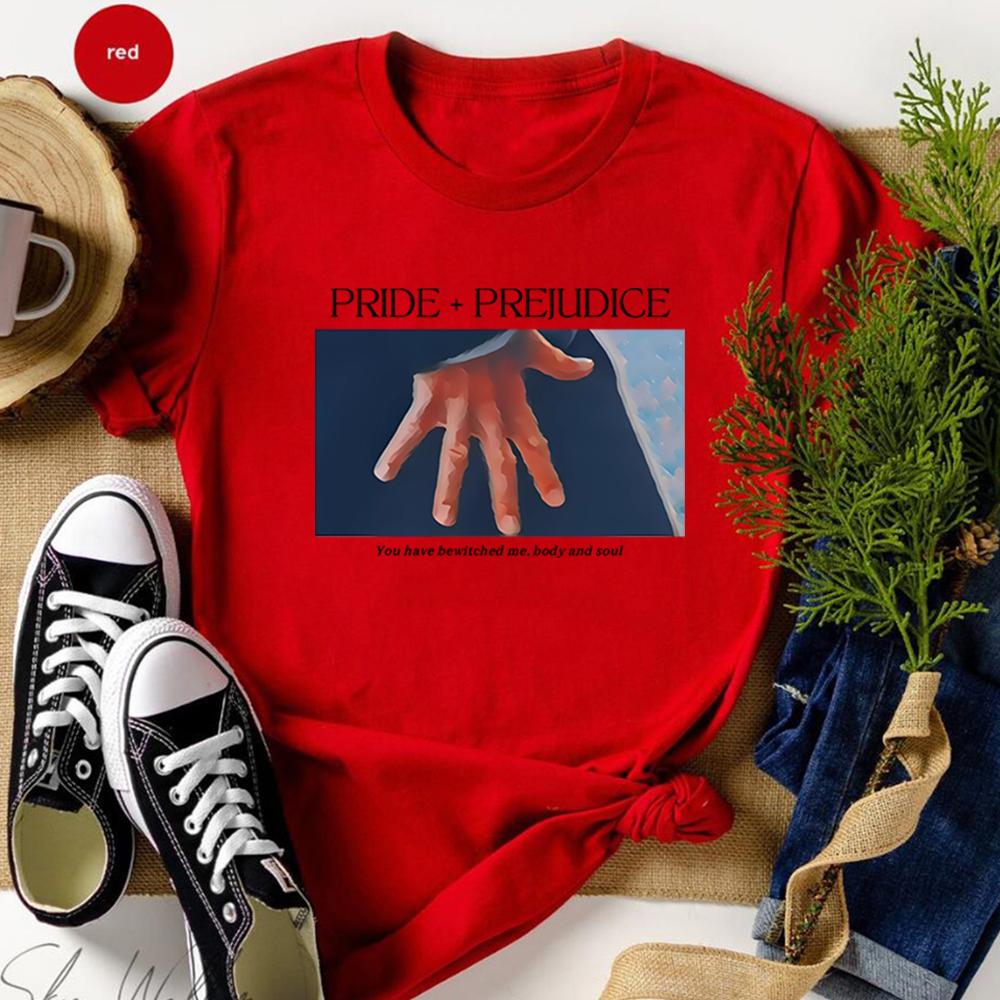 Pride and Prejudice Tshirt Hand Flex Scene Y2K 90s Tee Jane Austen Literary Shirt Pemberley Book Lover Tshirt Feminist Booktok