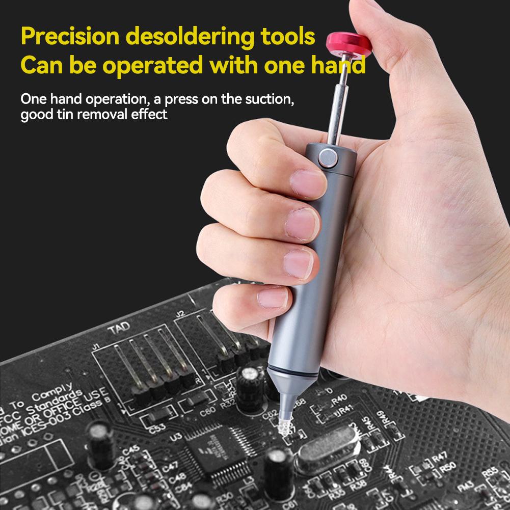 Алюминиевый насос для отсоса припоя, всасывающий пистолет для пайки, присоска, мощный вакуумный утюг, сварочный инструмент для ремонта электронных компонентов