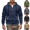 Men's Hoodie Jackets With Pockets Long Sleeve Zipper Drawstring Hooded Sweatshirt Comfort Cotton Coat