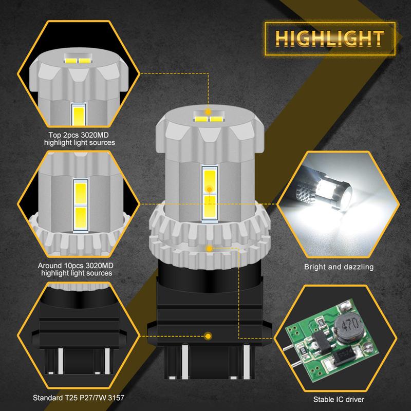 2 шт. HID Белые 3157 P27/5W P27/7W T25 Светодиодные Лампы Питание Дневных Ходовых Огней DRL Для 2011 и более поздних Jeep Grand Cherokee Задний Ход