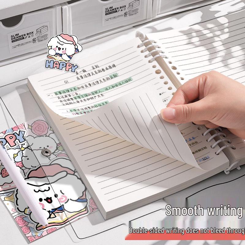 Высококачественный мягкий ПВХ-папка-регистратор формата А5: Счастливый щенок Толстый B5 Студенческий тетрадь на кольцах