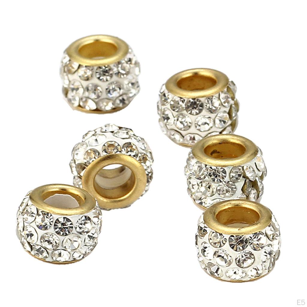 Сплавные Европейские Стразы Бусины 8x10 мм Большое Отверстие Распорки Свободные Для DIY Изготовления Украшений