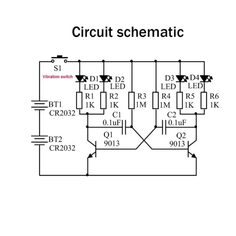 Электронный комплект для самостоятельной сборки светодиодного гироскопа, сварочный комплект для самостоятельной сборки, вращающийся фонарь, встроенные компоненты, проект по самостоятельной сборке электроники(без батареи)