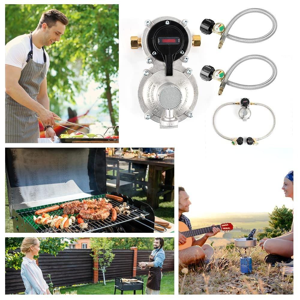 Instrument Propane Regulator Kit Stainless Steel Stainless Steel Hose Kit  Camping