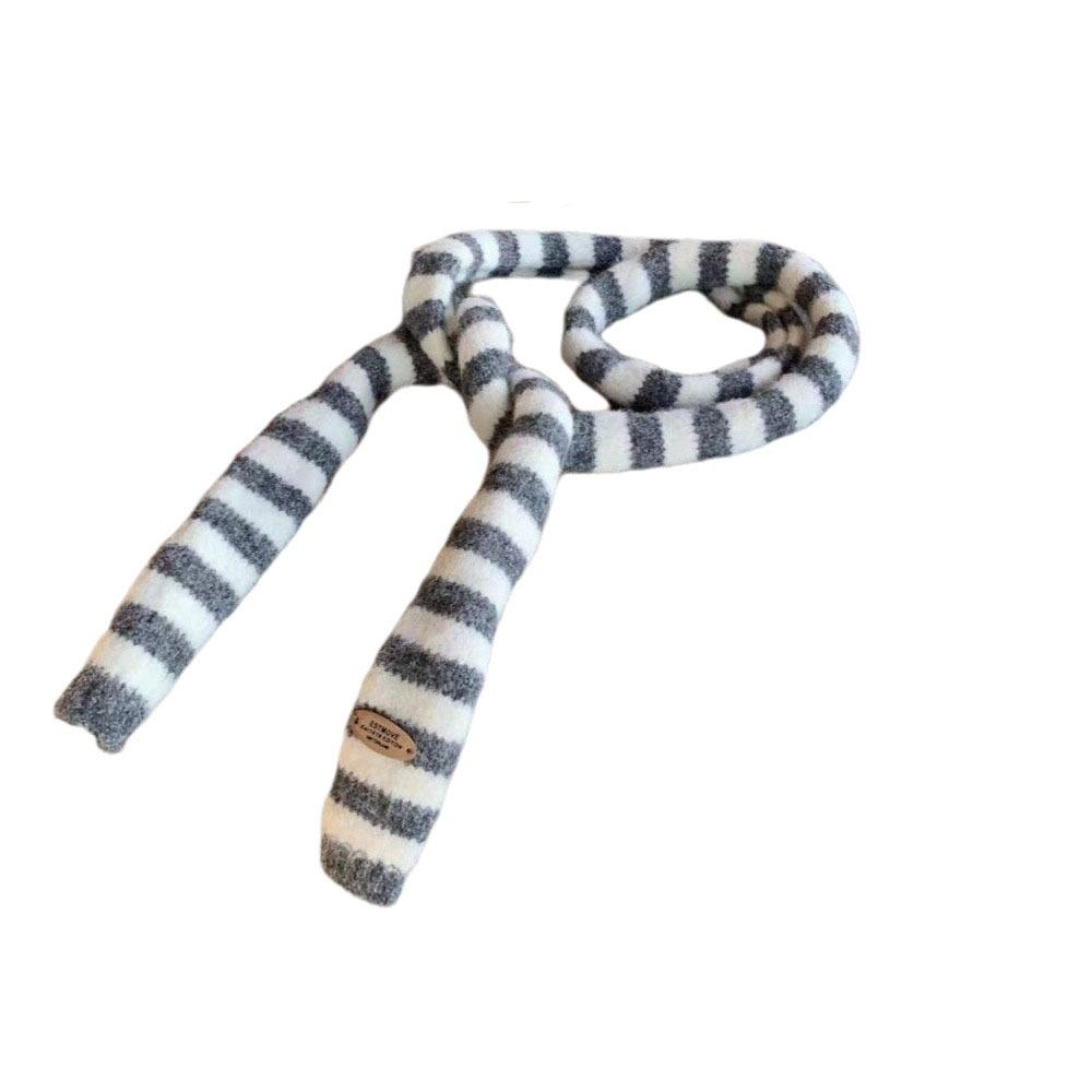 Y2K Style Striped Scarf Collocation Clothing Accessories Knitted Shawl Long Narrow Scarves Outdoor