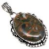 Pendant Rainforest Jasper Gemstone Mother'Day Silver Jewelry 2.25"