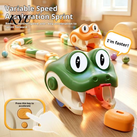 Rechargeable RC Animal Toy 1/2Pcs Magnetic Remote Control Snake Toy, Movable Eyes Electric Eating Two Player for Kids, 2 Interactive Game with