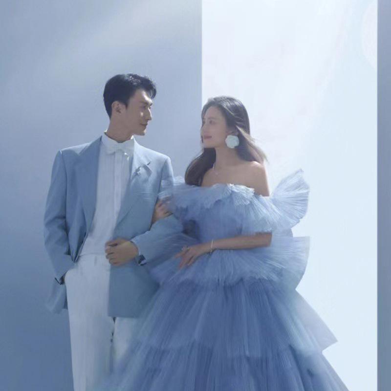 Платье свадебное с открытыми плечами 2025 новая одежда свадебное платье для пары цветная пряжа Мори вечернее платье