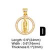 OCESRIO White Crystal Virgin Mary Pendant for Necklace Copper Gold Plated Heart Water Drop Amulet Jewelry Making Supply pdtb067