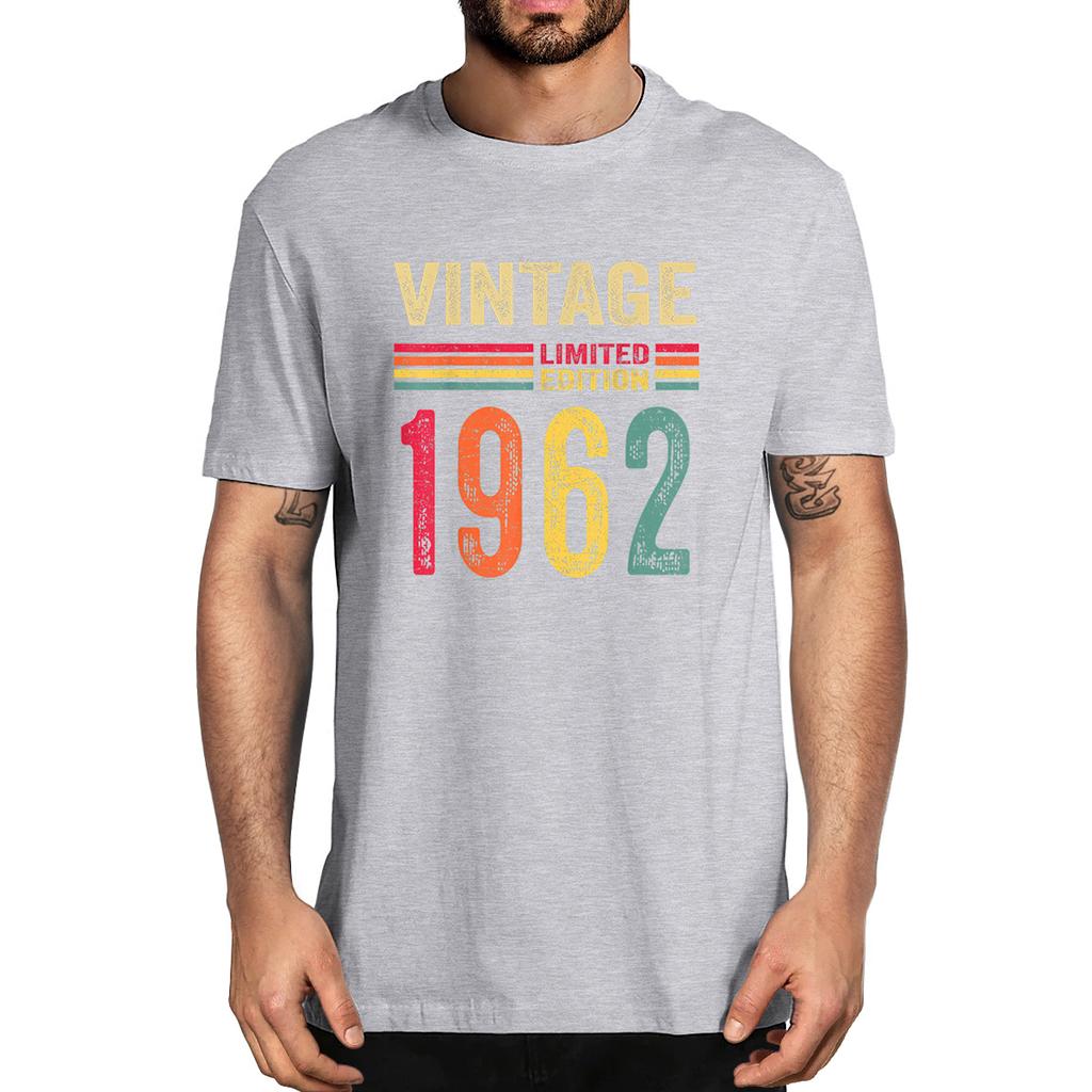 100% Cotton Old Gifts Vintage 1962 Limited Edition Birthday Men's Novelty T-Shirt Women Casual Streetwear Soft Tee