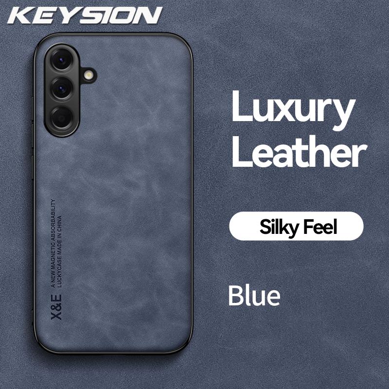 KEYSION Роскошный ретро чехол из ПУ кожи для Samsung A17 5G Мягкий силикон+ПК Ударопрочная задняя крышка для телефона Galaxy A17 5G