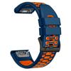 For Garmin Fenix 7/7 Pro Silicone Watch Strap 22mm Dual Color Band with 3 Rows Holes
