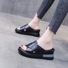 Wedge Heel Slippers Women's Platform Fashion Outer Wear 2024 Summer Internet Celebrity New Fish Mouth High Heels Soft Leather Sandals Tide