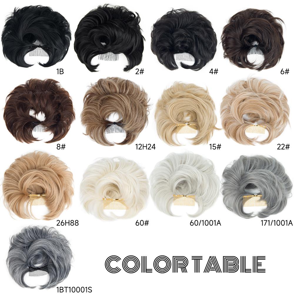 Короткая натуральная прямая грязная булочка для волос, боковая расческа, зажим для волос, булочка, шиньон для женщин, стили «сделай сам», легкие кусочки волос, 13 цветов
