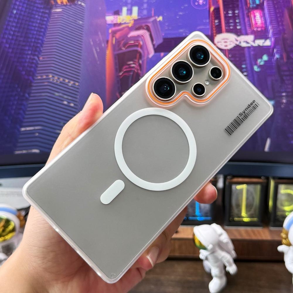 Матовый Магнитный Жесткий ПК Чехол для Samsung Galaxy S2 S26 Ultra S24 S23 Plus S22 Note 20 Двухцветный Контрастный Ультратонкий Чехол