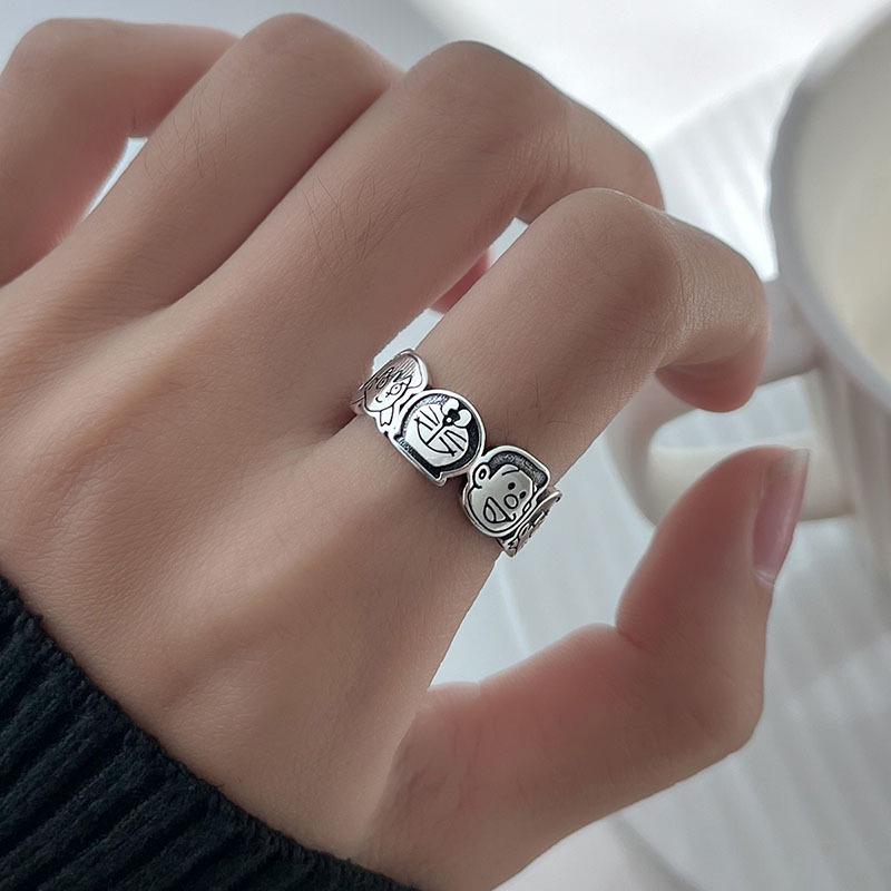 Trendy Minimalist Korean Vintage Stacking Rings for Women - Influencer-Approved Light Luxury Style.