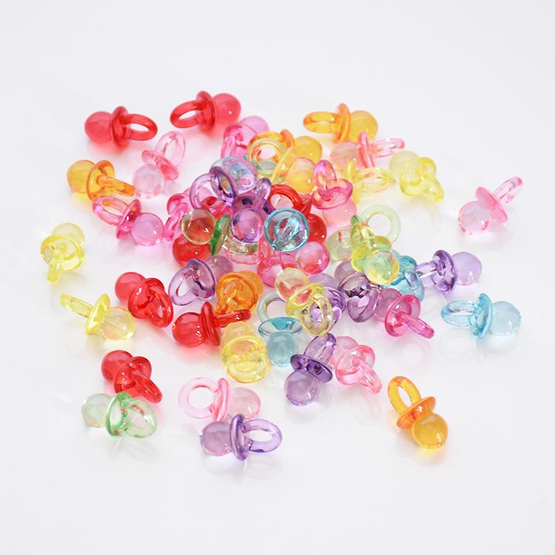 50/100 шт. Мини акриловые синие розовые соски-конфетти для украшения детского душа для определения пола ребенка, вечеринки по случаю дня рождения