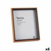 Photo Frame Crystal Black Brown MDF Wood (22x27x3cm) (6 Units)