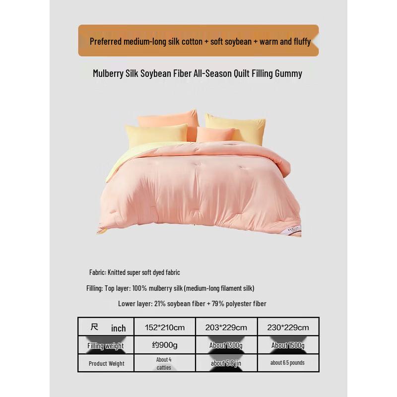 FUANNA Silk & Soybean Fiber Blend Spring Autumn Duvet Insert