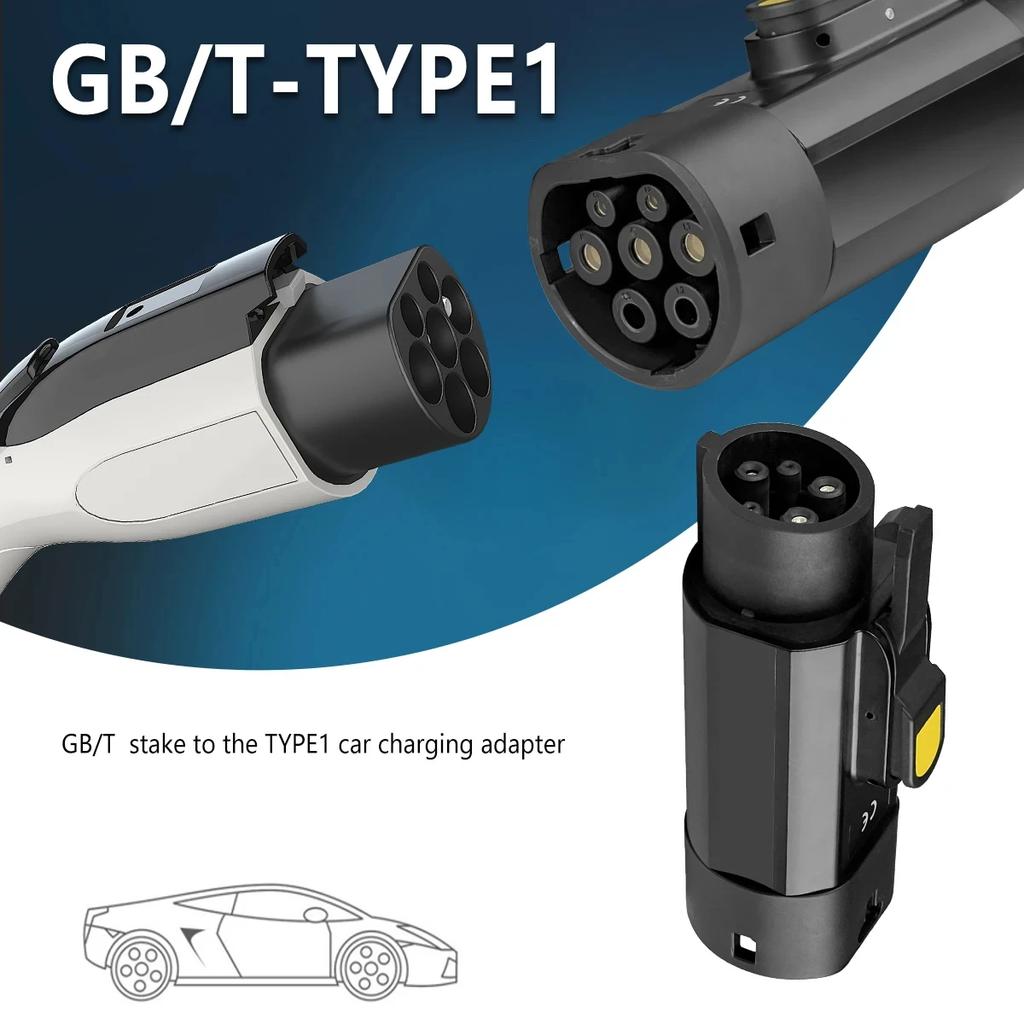 32A 7,2 кВт GB/T на Type 1 Адаптер для электромобилей, Преобразователь с разъемом Type 1 для J1772 Электромобилей, Аксессуар для зарядки GBT на Type1