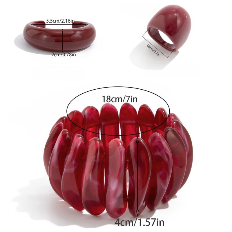 Трендовый неровный красный акриловый браслет-манжета для женщин на руку, бохо, геометрический, широкий, в стиле хип-хоп