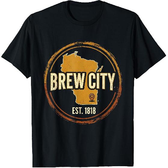 Brew City Est. 1818 Wisconsin Pride Design T-Shirt