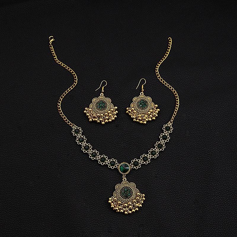 Серьги с кисточками в дворцовом стиле, ожерелье, ретро, хрустальные цветы, ювелирные аксессуары