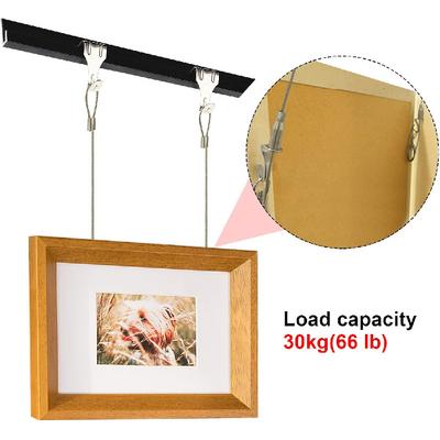 Прочная система для подвешивания картин «Пересмешник», 66 фунтов (30 кг) Максимальная грузоподъемность, комплект регулируемых проволочных крючков, 3 фута (1 м) Длина кабеля с петлей, рамки