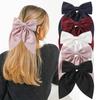 Chiffon Bow Hair Clip Women Large Bowknot Stain Hairpin Girls Solid Color Ponytail Clip Hair Accessories Headwear Gift