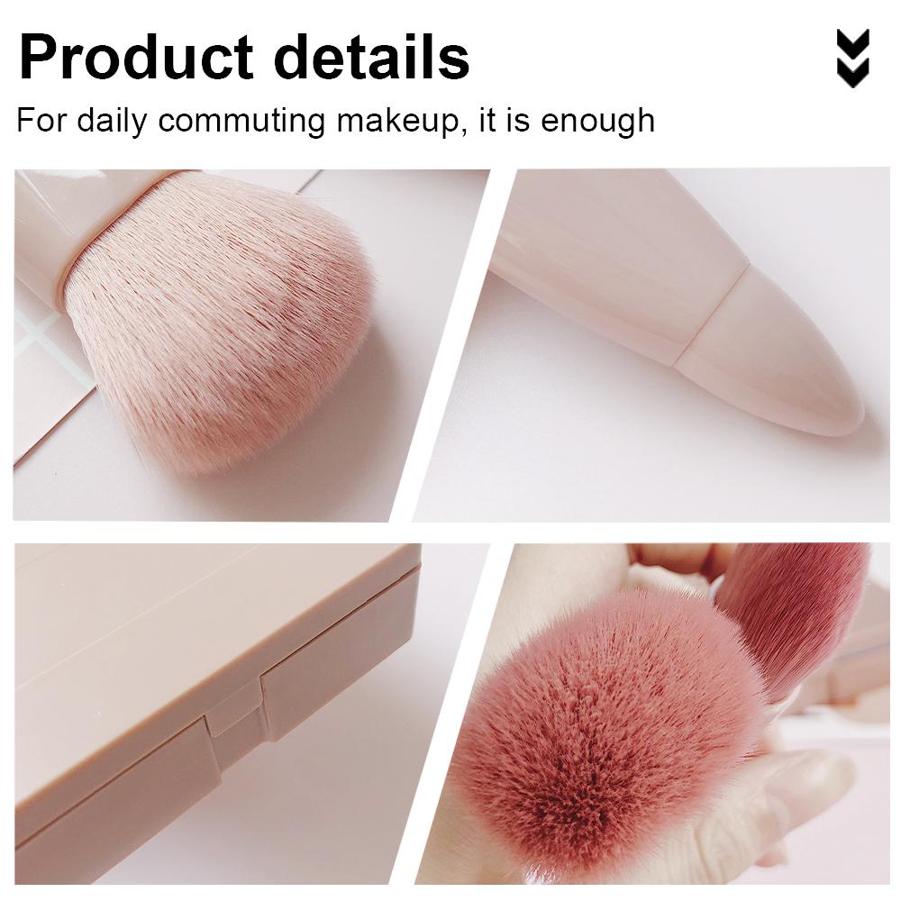 Дорожный набор из 5 кистей для макияжа с футляром и зеркалом — мягкие, приятные для кожи и портативные