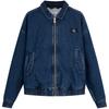 American Style Retro Zip Collar Quilted Denim Jacket Men Jackets Denim-Blue J325757