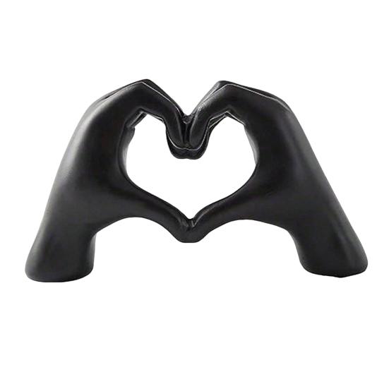 Love Heart Hand Figurine Heart-shaped Gesture Resin Statue Sculpture Home Office Wedding Party Desktop Decoration Ornament