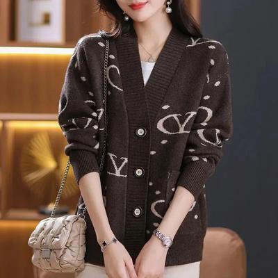 Свитера Пальто Оверсайз Кардиган для Женщин Зима Винтажный Свободный С Длинным Рукавом Вязаный Кардиган С Капюшоном Свитера Куртка