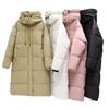 Cotton-padded Jacket Women's Over-the-knee Coat Winter Loose Down Coat