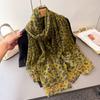 Hongqimeng Encryption Yourou Yarn Printing Spring And Summer Silk Scarf Large Long Scarf Travel Shawl Sun Protection Women'S Scarf Headscarf