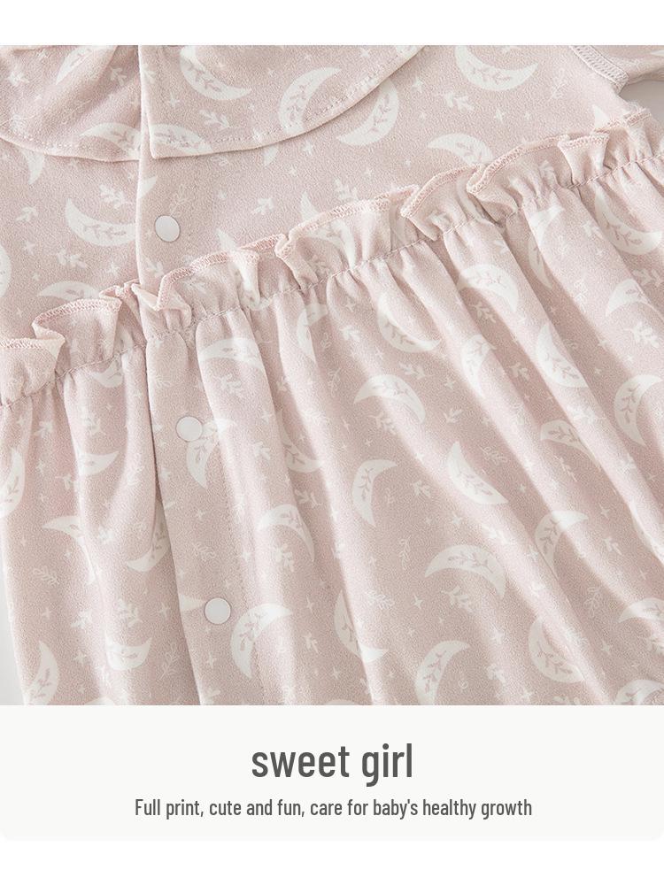 Newborn Princess Romper for Girls, Spring/Autumn, One-Piece, Pure Cotton, Class A, Size 59