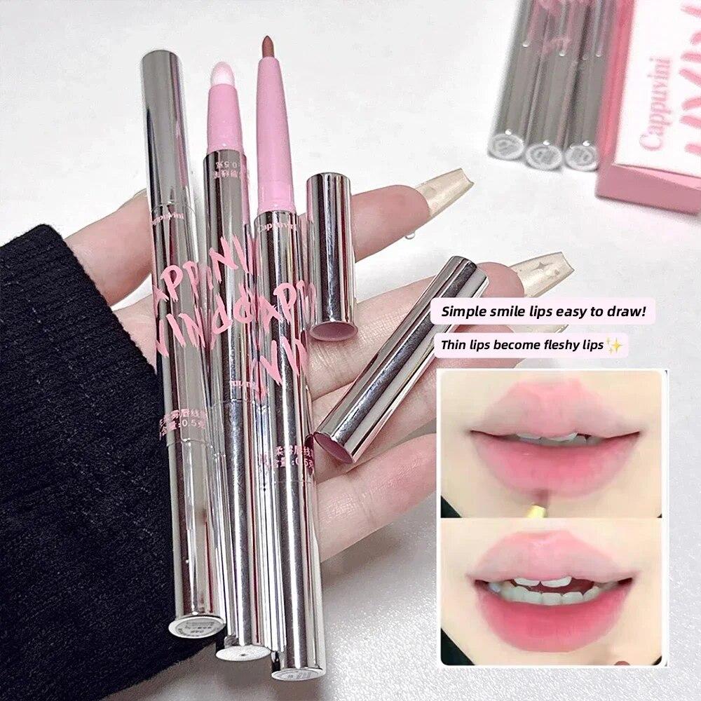 Lip Liner Pen Matte Lipstick Pen Waterproof Longlasting Lipstick Lip Contouring Non-stick Cup Lipliner Pencil Lip Makeup