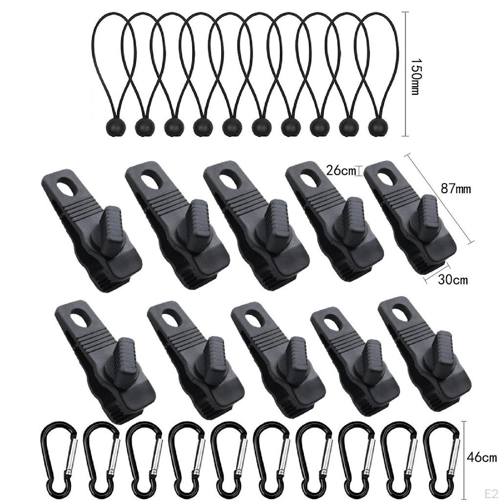 30 шт./компл. зажимы для брезента, карабины, инструменты для кемпинга, пряжка, зажим для палатки, замок, ручка для улицы