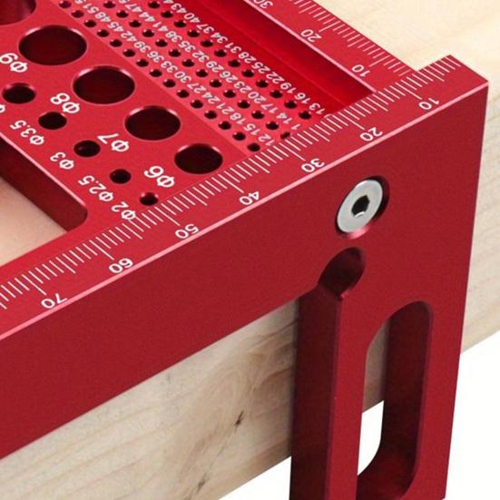1/2 шт. 3D треугольная линейка из алюминиевого сплава с отверстиями для направляющей дрели, угломерная линейка 45/90, многоугольная измерительная линейка для деревообработки, столярная