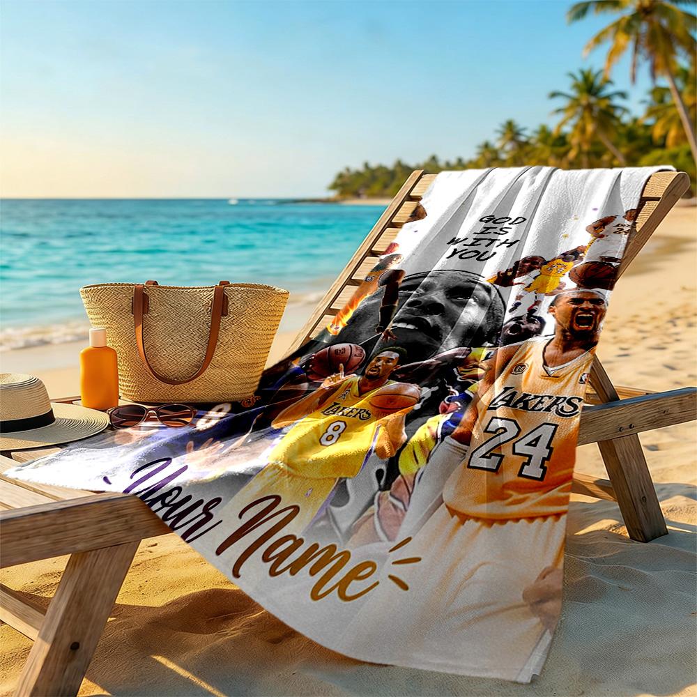 Kobe Personalized Name Beach Towel High Absorbency Quickdry Ideal For Travel Outdoor Swim Pool Yoga Surf Camping Hiking Gym Gift Holiday
